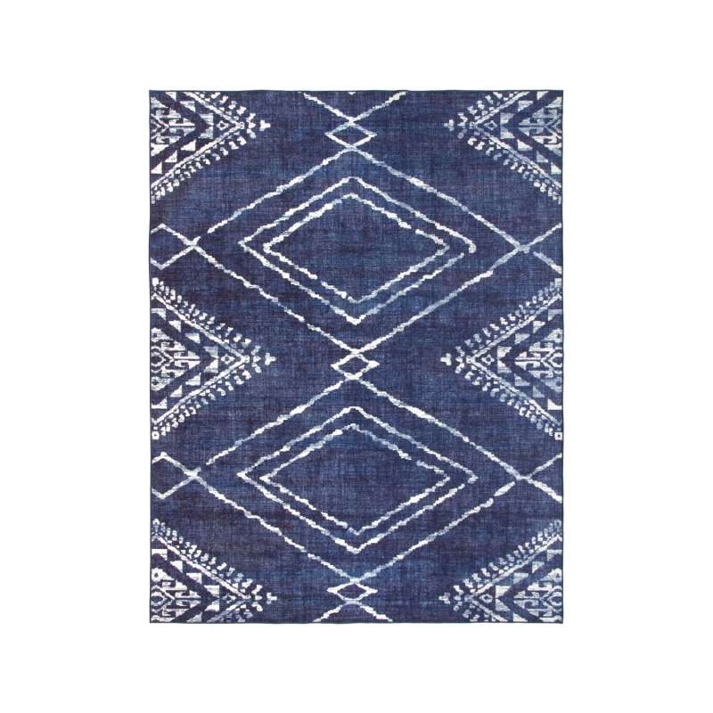 Fab Hab RealLife Teppich Rug Moroccan Diamond Blue waschbar blau verschiedene Größen