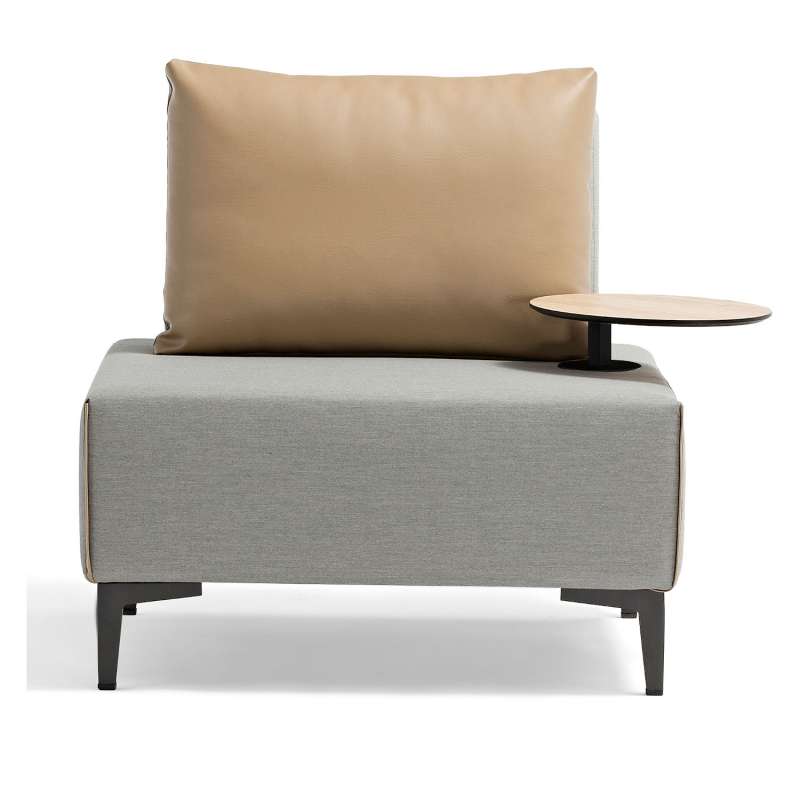 Inko Multifunktions-Sessel Lavacca light grey/caramell variabler Loungesessel Outdoorsessel 85x85x42