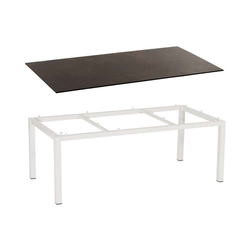 Sonnenpartner Gartentisch Base 200x100 cm Aluminium weiß Tischsystem