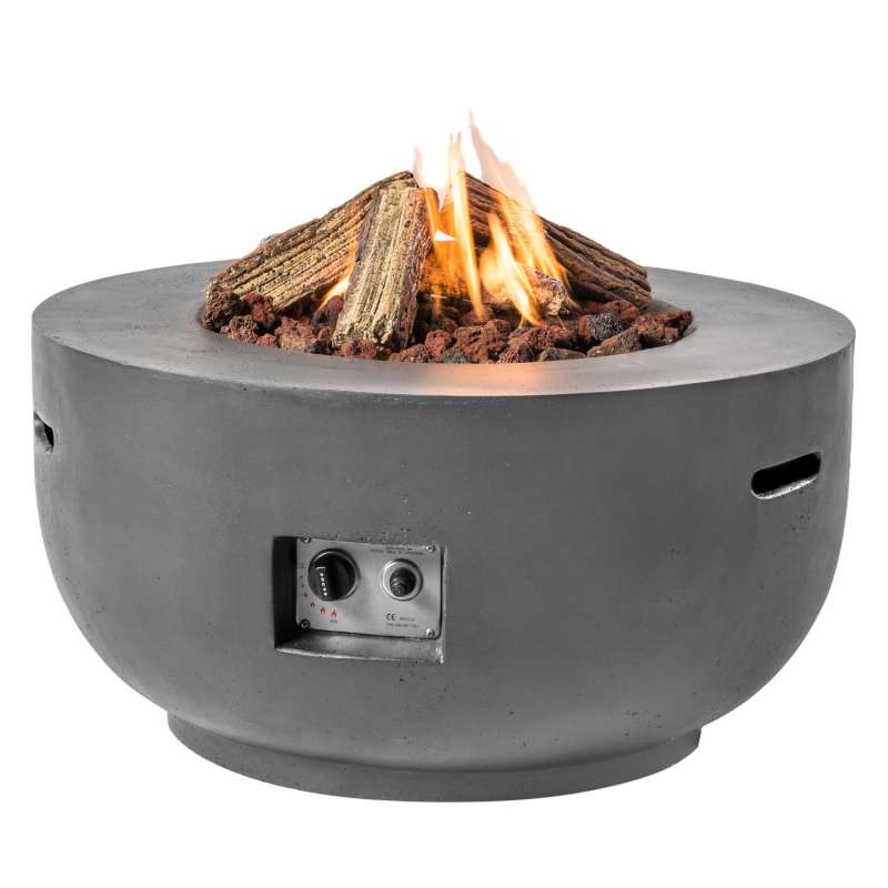 Happy Cocooning Mania Feuertisch Bowl 19,5 kW rund 91x91x46 cm Beton-Optik grau