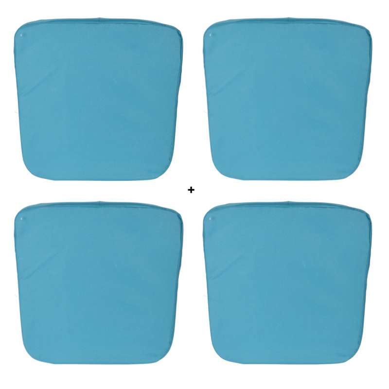 Sitzkissen Outdoor 4er Set Stuhlkissen für Innen und Außen ca. 46x46x4,5cm blau