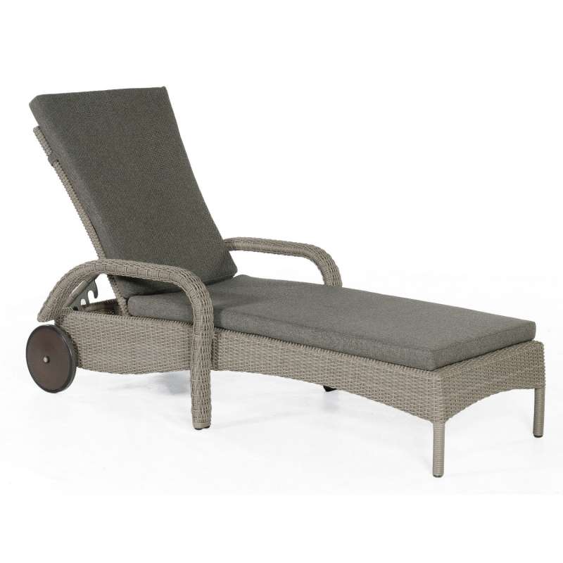 Sonnenpartner Sonnenliege Antigua Aluminium mit Polyrattan stone-grey Rollliege mit Auflage