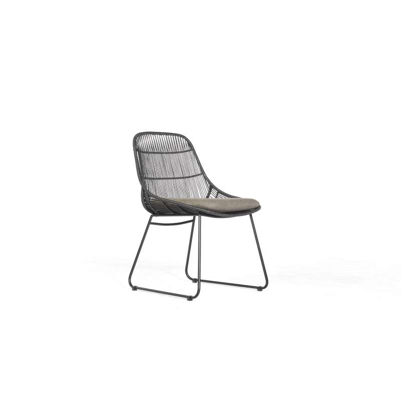 Sonnenpartner Dining Sessel Matrix Metall schwarz lackiert/PE-Geflecht inkl. Kissen