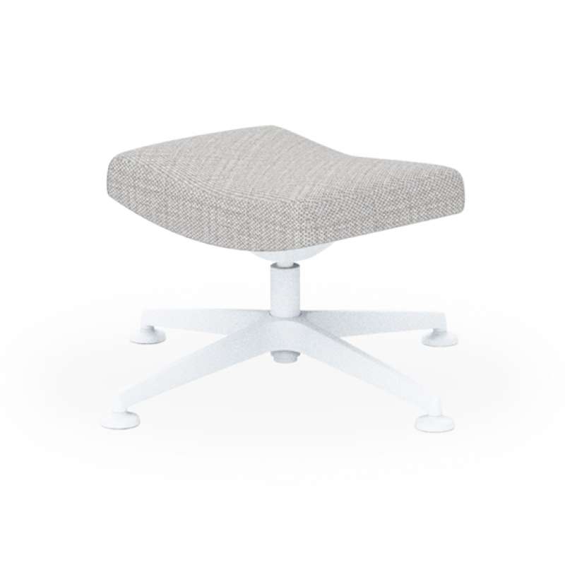 Best Freizeitmöbel Hocker Litus weiß/Humo grau ca. 75x85x42-48 cm Outdoorstoff