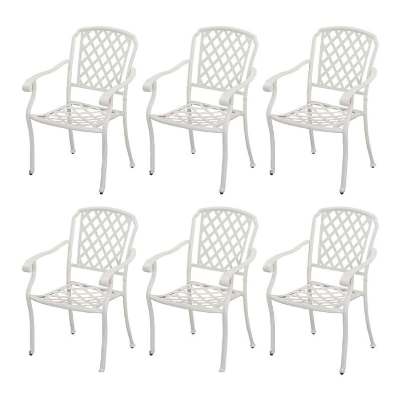 Inko 6x Stapelstuhl Rocco Alu-Guss 65x64x92,5 cm Gartenstuhl 2 Farben zur Wahl