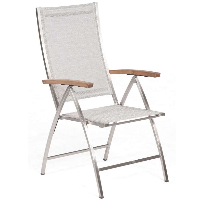 Sonnenpartner Klappsessel Paragon Edelstahl/Textilen grau Klapp-Sessel Klappstuhl