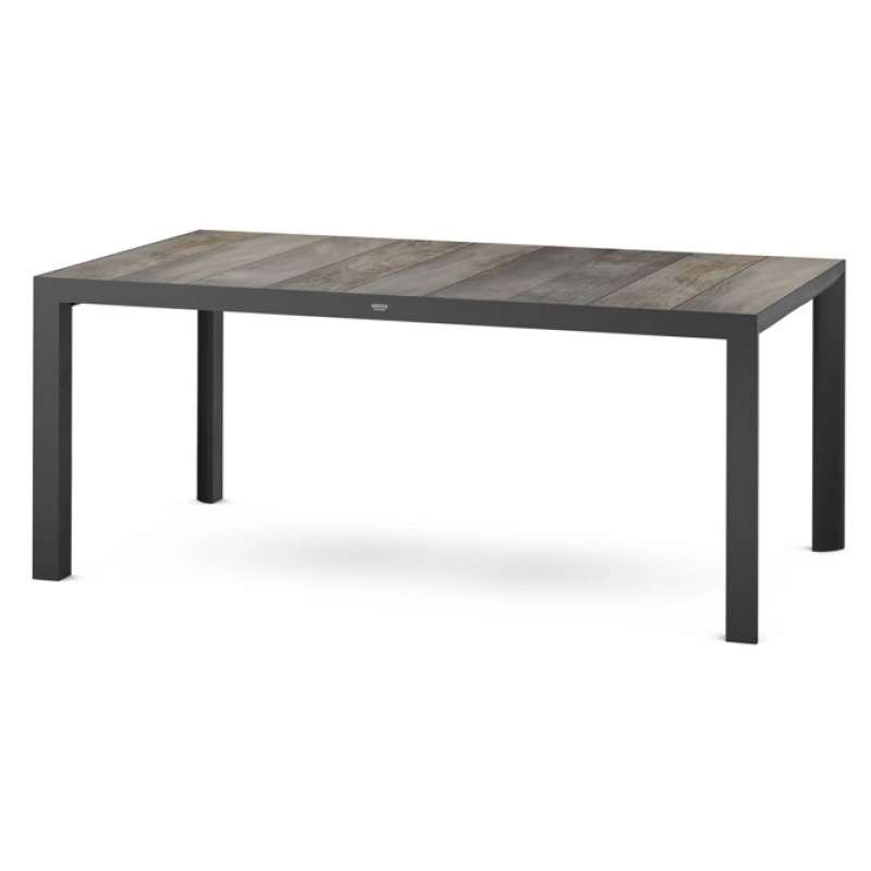 Siena Garden Silva Dining Tisch 180x100 cm – Aluminium (matt anthrazit) & Keramikplatte (washed grey