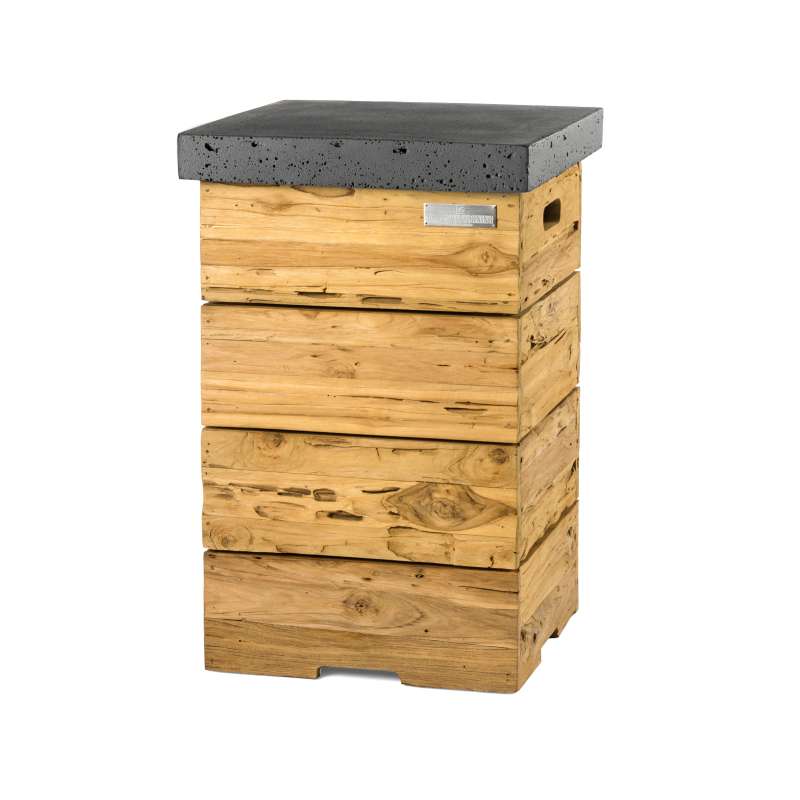 Happy Cocooning Mania Enclosure Beistelltisch für Gasflaschen Driftwood/grau 41x41x62 cm Feuertisch