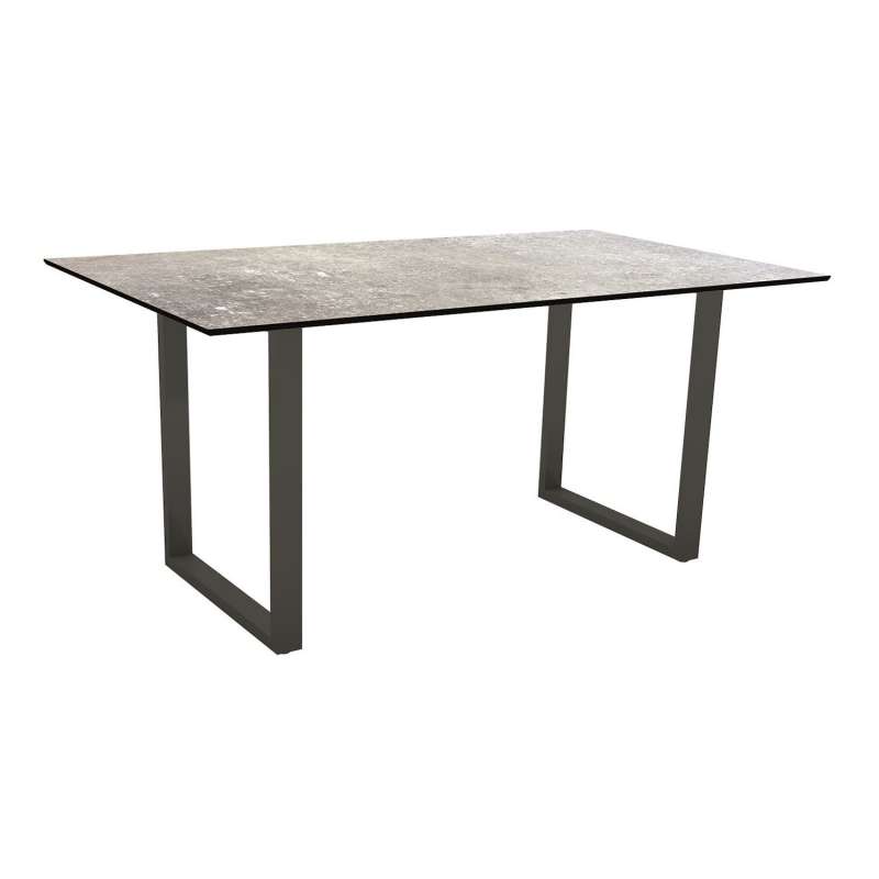 Stern Kufentisch 160x90 cm Aluminium anthrazit/Silverstar 2.0 Vintage stone Gartentisch Tisch
