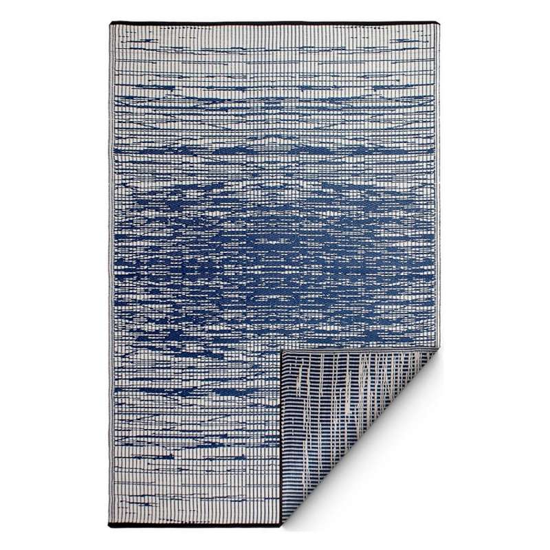 Fab Hab Outdoorteppich Brooklyn Blue aus recyceltem Plastik blau wetterfest verschiedene Größen