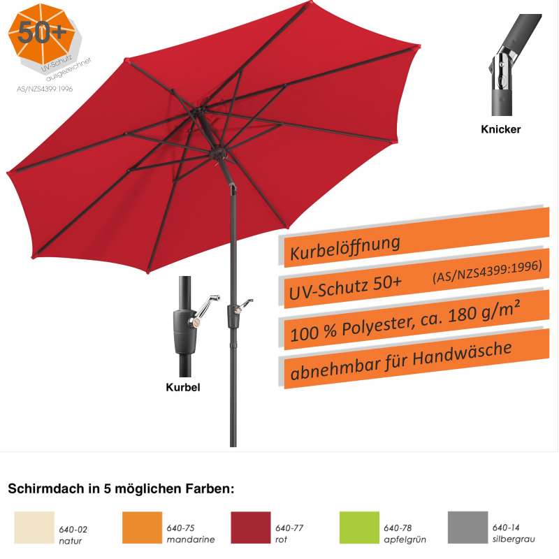 Schneider Schirme Harlem Mittelmastschirm ø 270 cm rund in 5 Farbvarianten Sonnenschirm