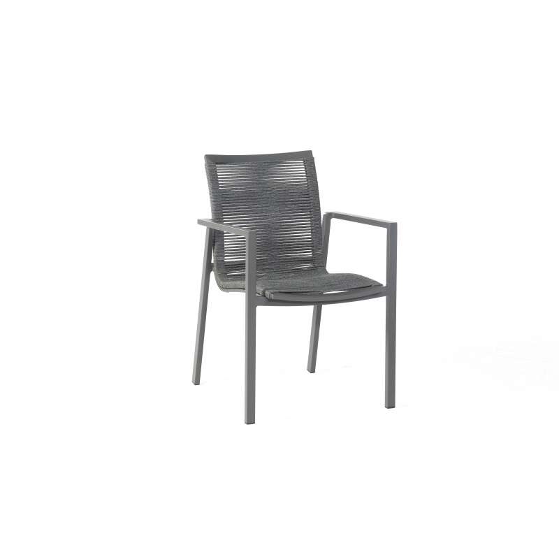 Sonnenpartner Sessel Line Alu/Polyrope dark-grey