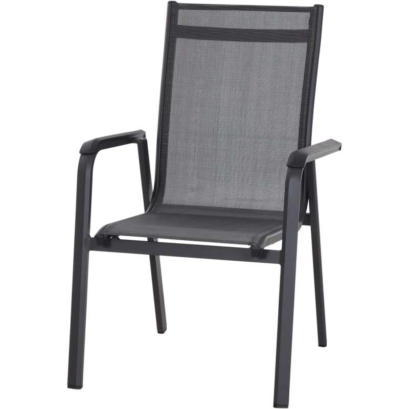 Siena Garden Tesoro Stapelsessel Alu Textilbezug silber schwarz