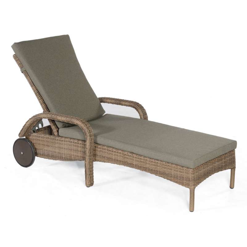 Sonnenpartner Sonnenliege Antigua Aluminium mit Polyrattan rustic-stream Rollliege mit Auflage