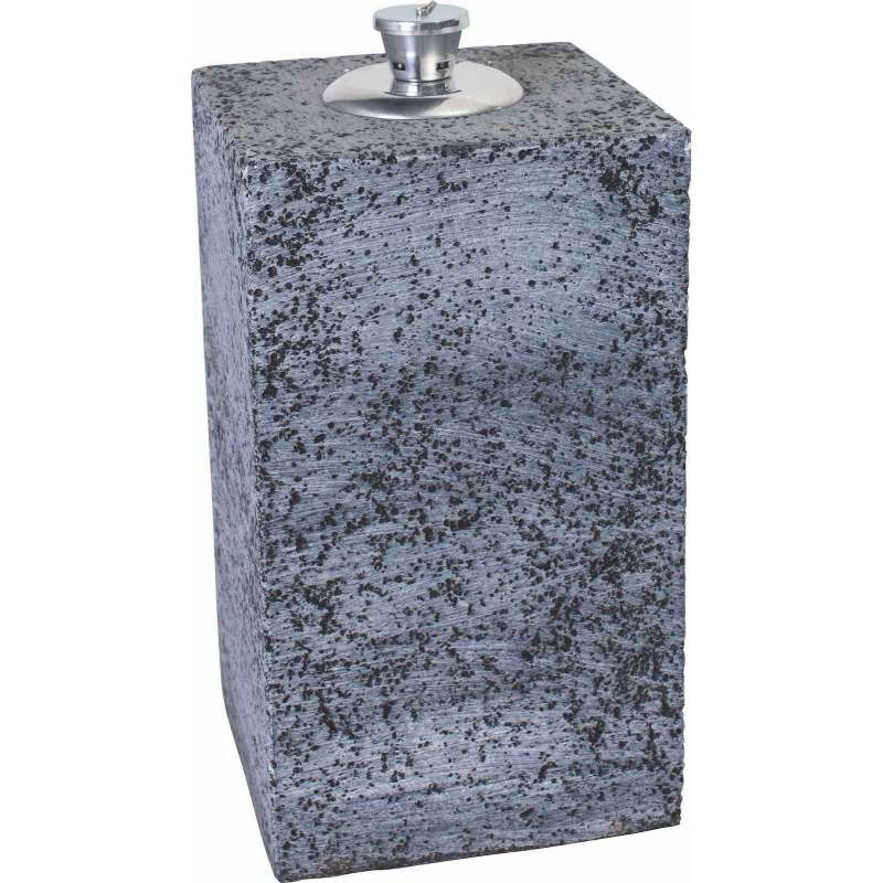 Stern Feuersäule Vintage grau mit Tank und Docht 20 x 20 x 55 cm 410301